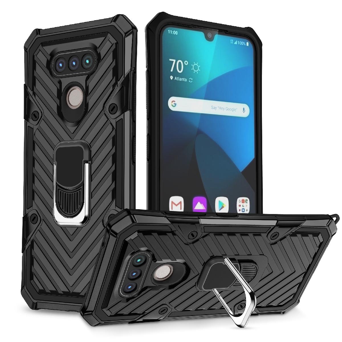 Reiko Kickstand Anti-Shock And Anti Falling Case for LG HARMONY 4 In Black